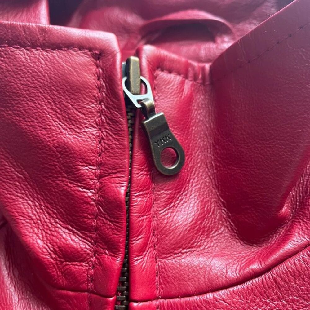 Vintage Y2K Mark Alan Women's Red Genuine Leather Vest Size L - Picture 3 of 5